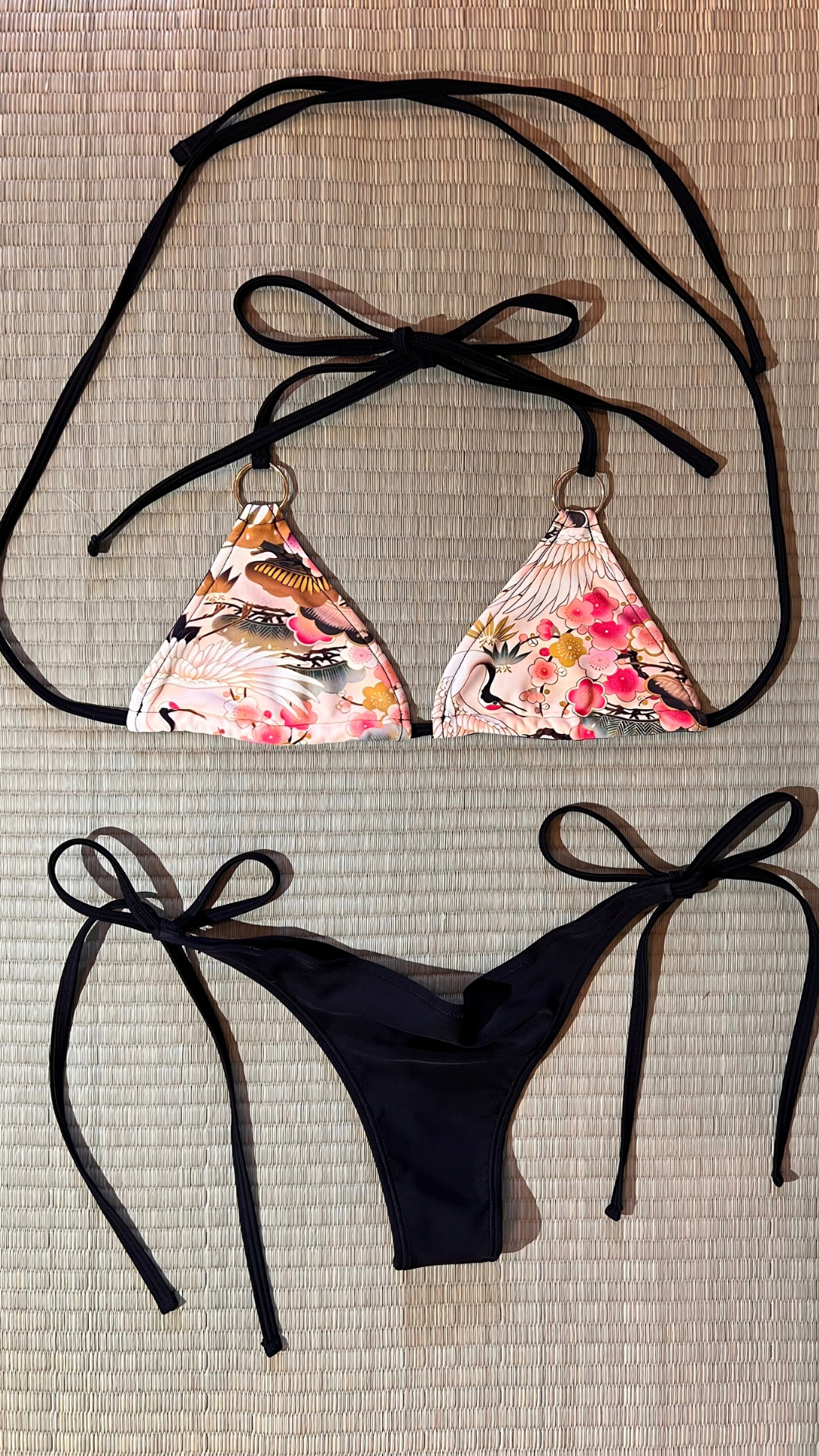 6way reversible traditional crane pattern bikini