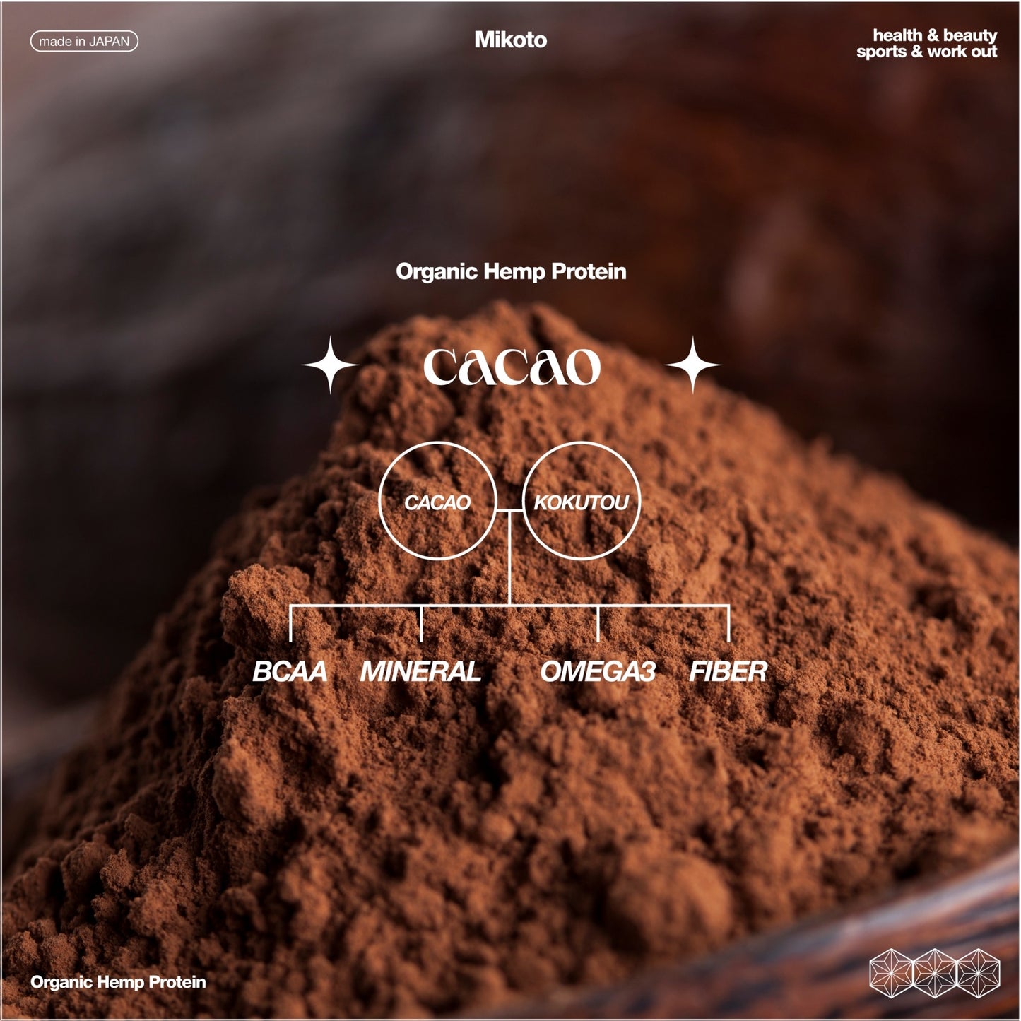 Mikoto Organic Hemp Protein - ミコト (( 命 )) オーガニック ヘンププロテイン 420g ( Flavor : Matcha / Chocolate ) 有機植物性プロテイン
