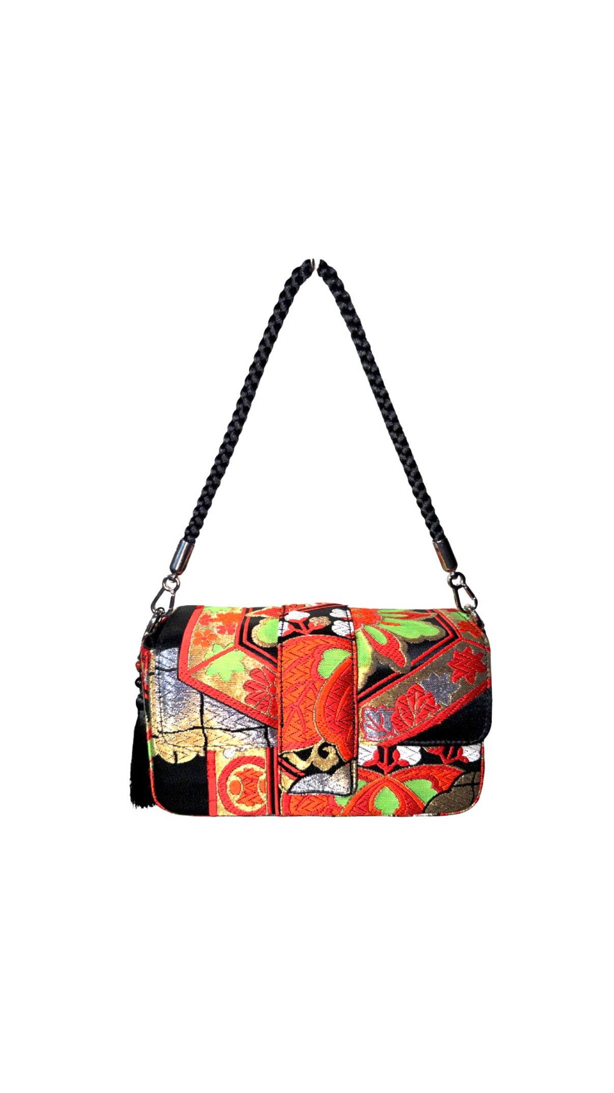 Obi Statement Shoulder Bag / 亀甲菊花文様 - Kikko Kiku Kamonyo -