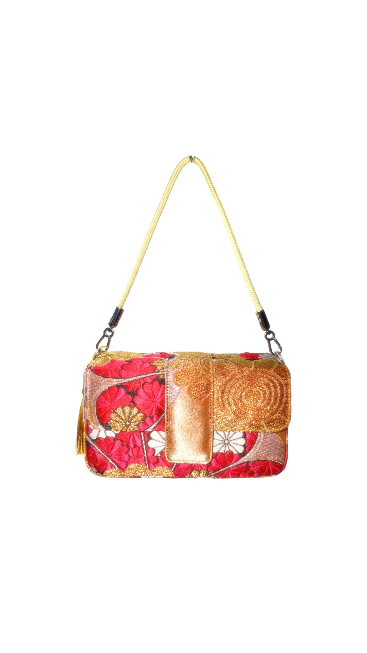 Obi Statement Shoulder Bag / 紅白菊 - Kouhaku Kiku -