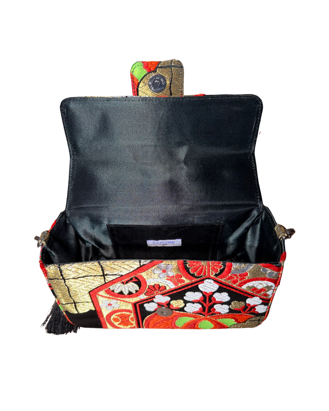 Obi Statement Shoulder Bag / 亀甲菊花文様 - Kikko Kiku Kamonyo -