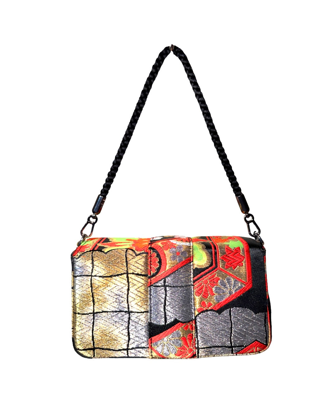 Obi Statement Shoulder Bag / 亀甲菊花文様 - Kikko Kiku Kamonyo -