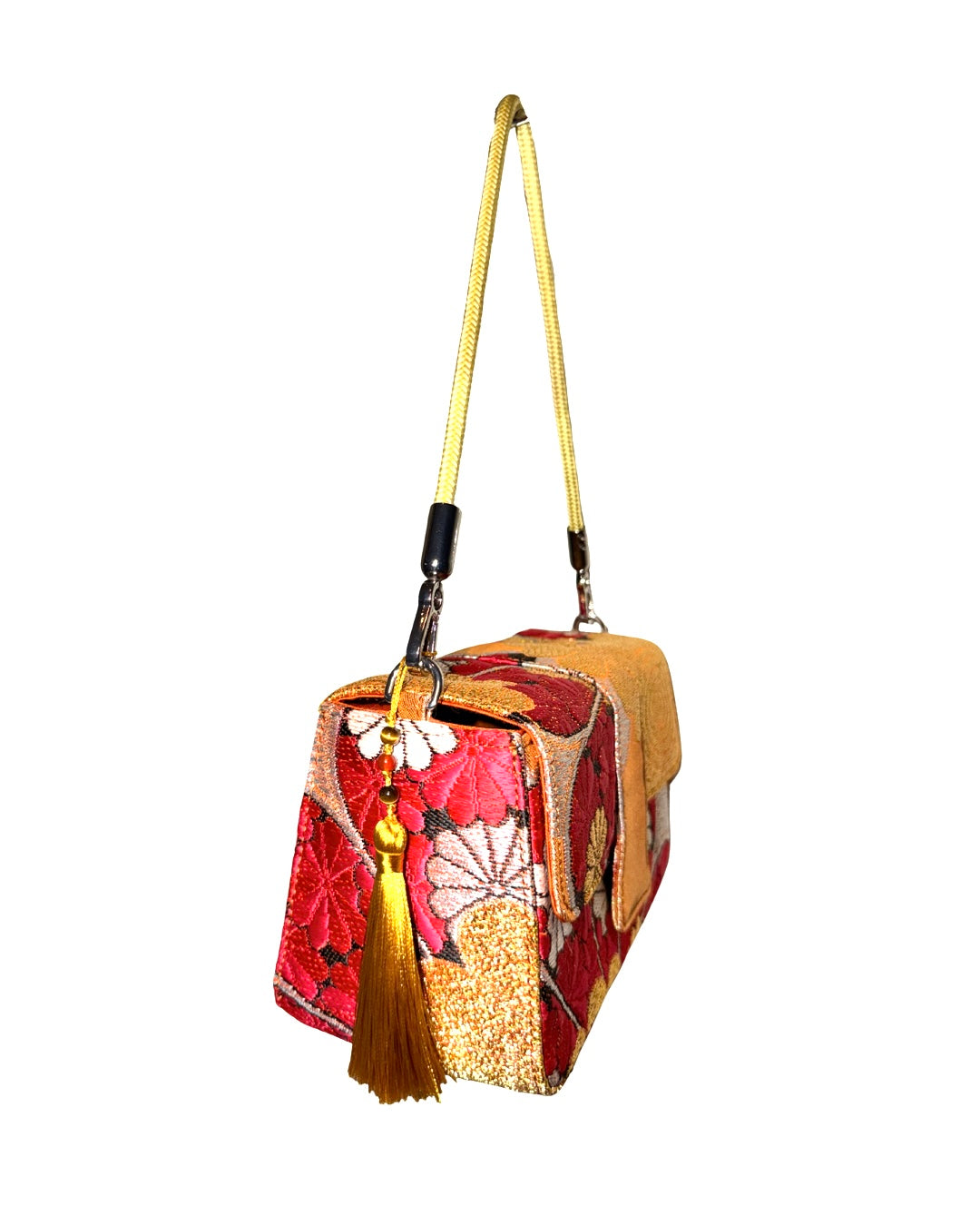 Obi Statement Shoulder Bag / 紅白菊 - Kouhaku Kiku -