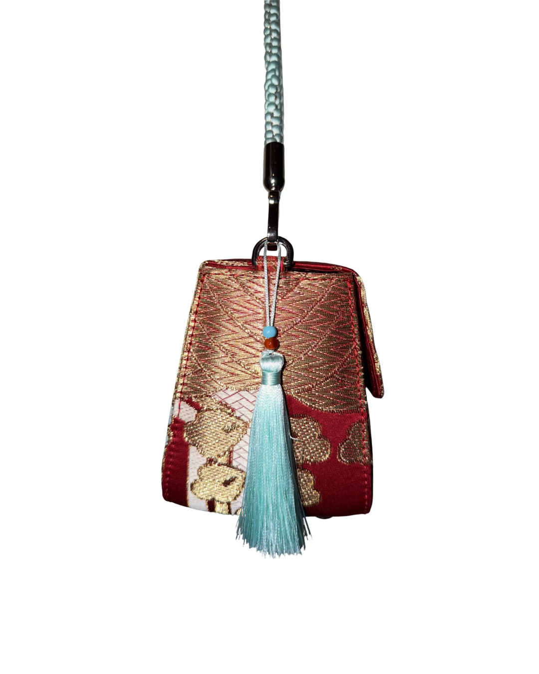 Obi Statement Shoulder Bag / 青菊 - Blue Kiku -