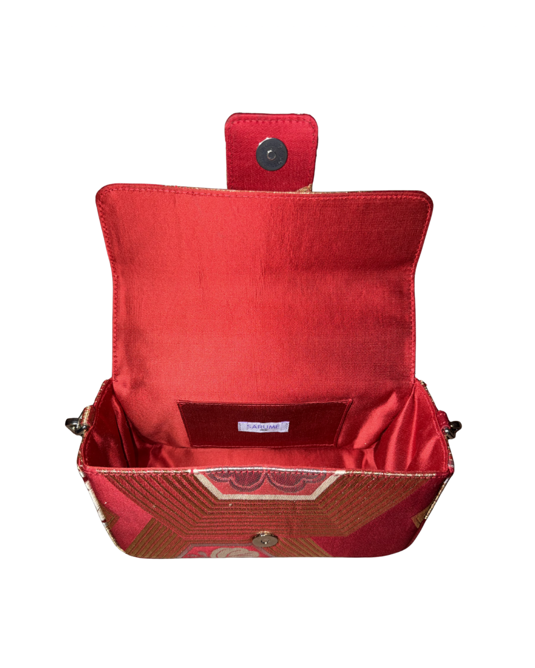 Obi Statement Shoulder Bag / 亀甲花文深紅 - Kikko Kamon Deep Red -