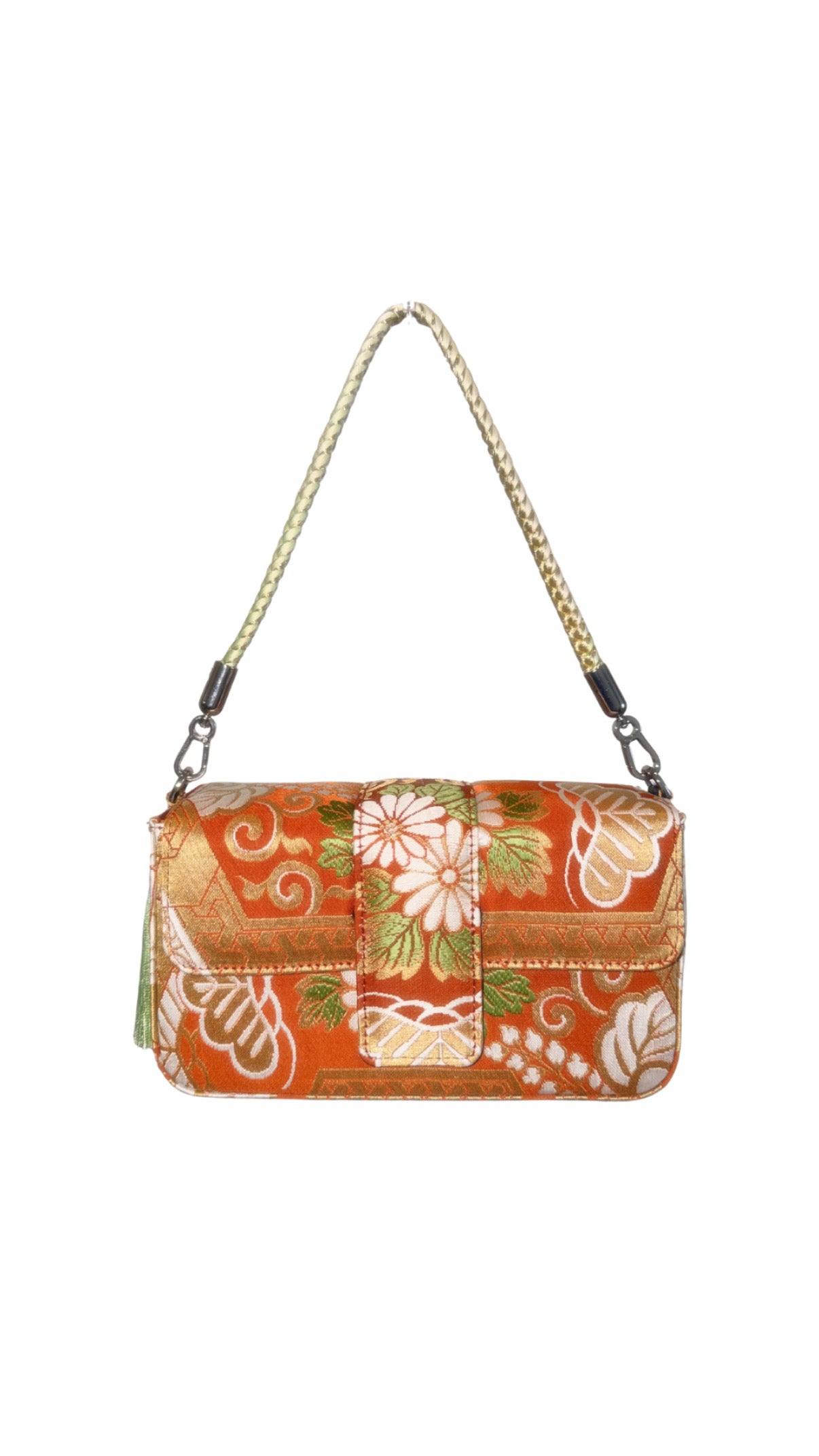 Obi Statement Shoulder Bag / 菊唐草 - Kiku Karakusa -